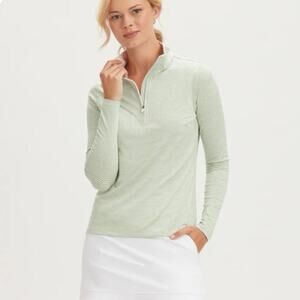 Renwick RNWK Striped 1/4 Zip - Fairway White size xs